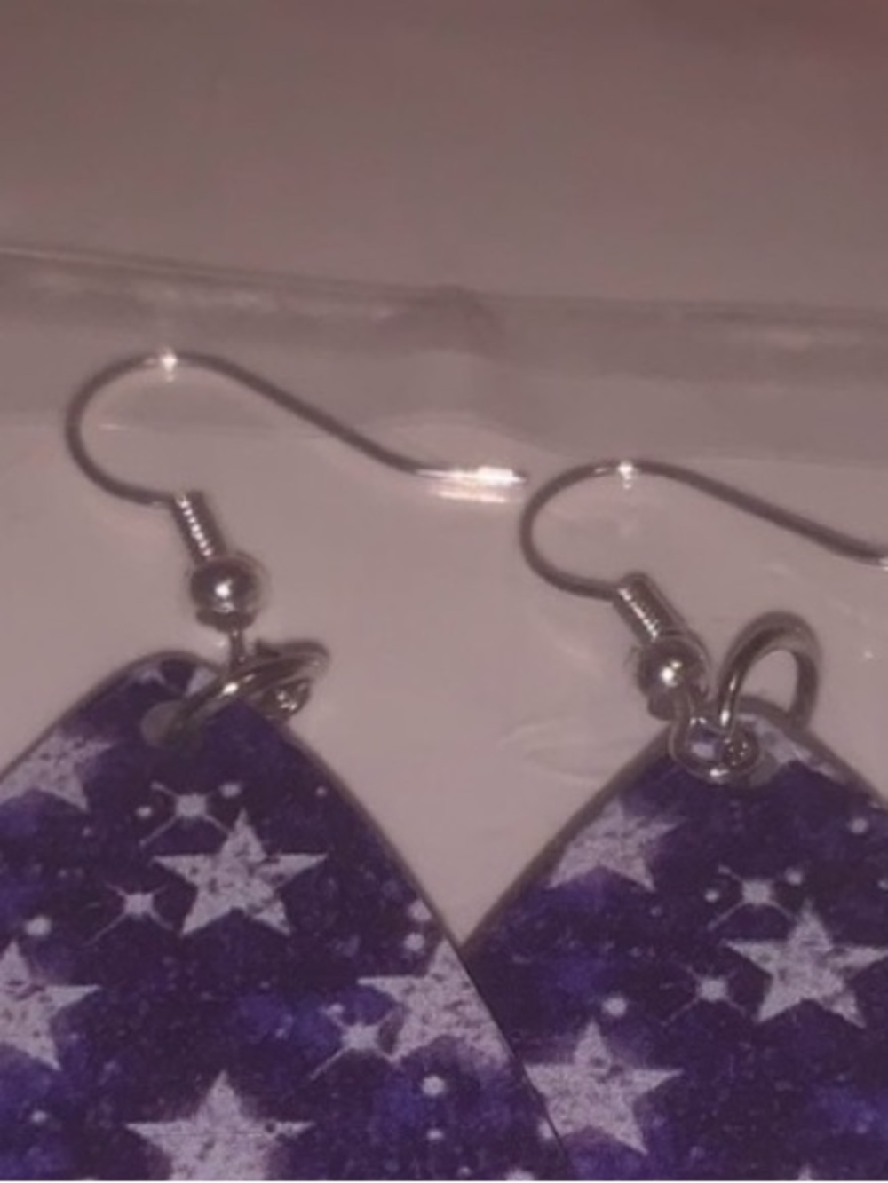 Patriotic Teardrop Flag Earrings - Red, White & Blue NEW - Picture 3 of 5